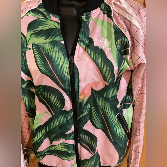 Rare Adidas by Farm Rio Collaboration Tropical Palm Leaf Jacket - Picture 2 of 6